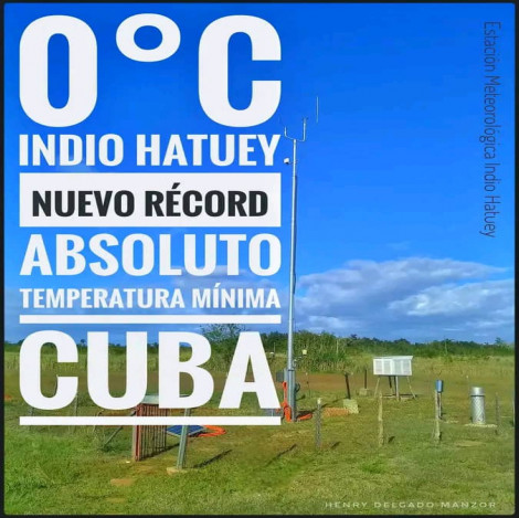 Cuba registra nuevo récord nacional de temperatura mínima