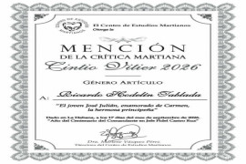 Dos santiagueros ganan Mención en el Premio Nacional de la Crítica Martiana Cintio Vitier 2026