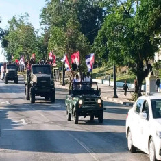 La caravana partió nuevamente desde Santiago