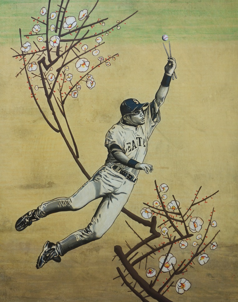2018 Tribute to Ichiro Suzuki Acrylic on canvas 30x24in