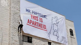 Esto es Apartheid: ciudades palestinas reciben a Biden