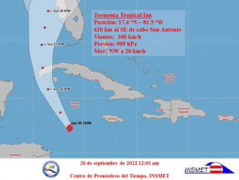 Ian gana en intensidad y avanza hacia el occidente de Cuba