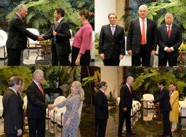 Presidente de Cuba recibió cartas credenciales de 10 embajadores