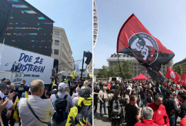 Fuerzas políticas realizan manifestaciones simultáneas en Bélgica