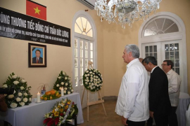 Díaz-Canel rindió tributo al expresidente vietnamita Tran Duc Luong