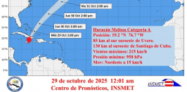 Melissa tocó tierra por el municipio de Guamá