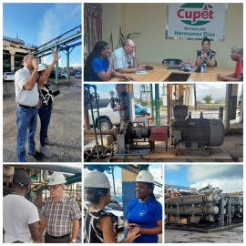 Visita Primera Secretaria de Santiago de Cuba la Refinería Hermanos Díaz