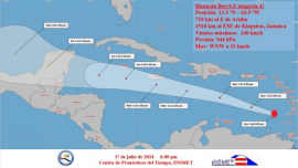 Beryl se interna en el mar Caribe oriental