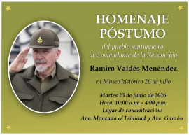 Homenaje póstumo al Comandante Ramiro Valdés