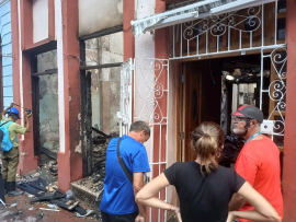 Incendio de grandes proporciones en el centro de la ciudad
