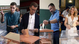 Votan candidatos principales en elecciones de España