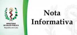 Nota informativa del Ministerio de Salud Pública