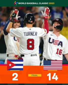 Estados Unidos clasifica a final del Clásico Mundial de Béisbol