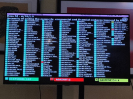 Asamblea General rechaza bloqueo a Cuba con 187 votos a favor