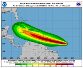 Beryl ha incrementado sus vientos máximos sostenidos y es Huracán categoría 1