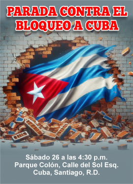 Anuncian Parada contra el Bloqueo a Cuba desde República Dominicana